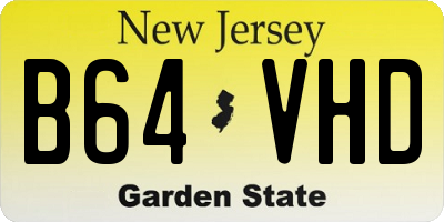 NJ license plate B64VHD
