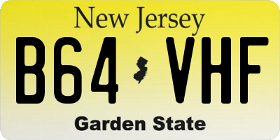 NJ license plate B64VHF