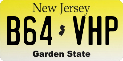 NJ license plate B64VHP