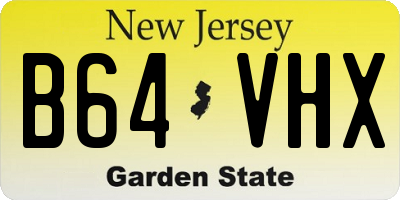 NJ license plate B64VHX