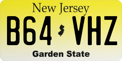 NJ license plate B64VHZ