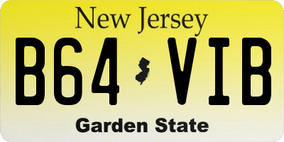 NJ license plate B64VIB