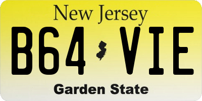 NJ license plate B64VIE