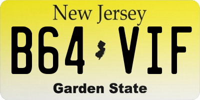 NJ license plate B64VIF