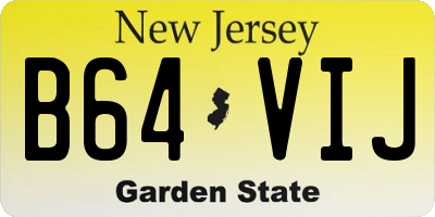 NJ license plate B64VIJ