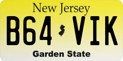 NJ license plate B64VIK