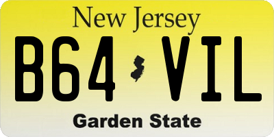 NJ license plate B64VIL