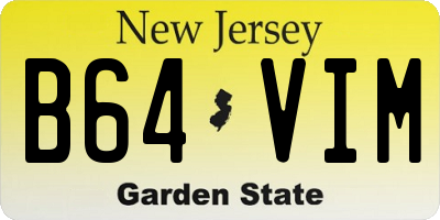 NJ license plate B64VIM