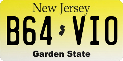 NJ license plate B64VIO