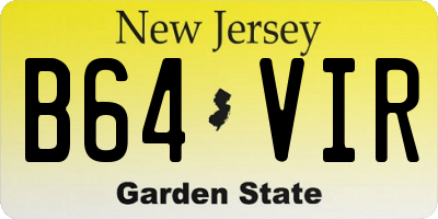 NJ license plate B64VIR