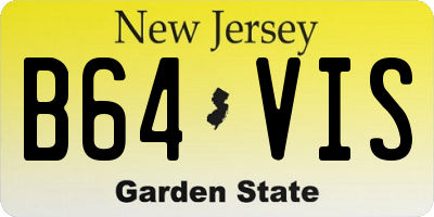 NJ license plate B64VIS