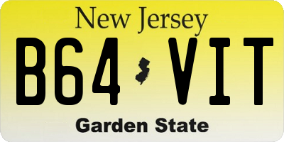NJ license plate B64VIT