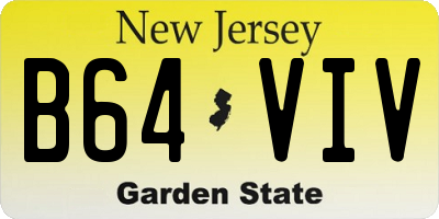 NJ license plate B64VIV