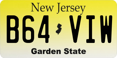 NJ license plate B64VIW