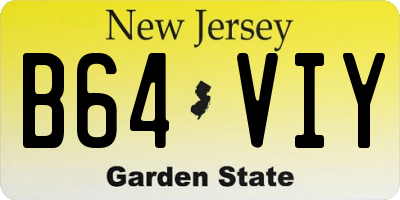 NJ license plate B64VIY