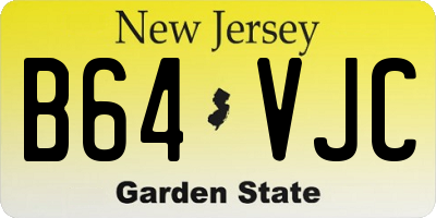 NJ license plate B64VJC