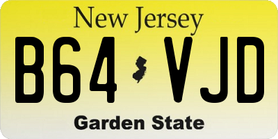 NJ license plate B64VJD