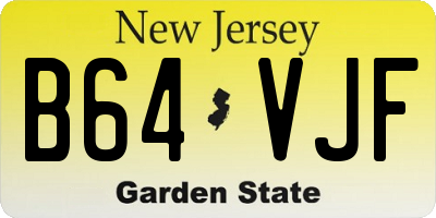 NJ license plate B64VJF