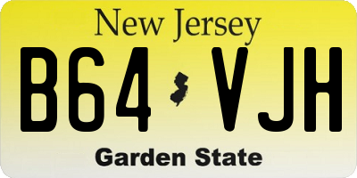 NJ license plate B64VJH