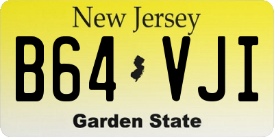NJ license plate B64VJI