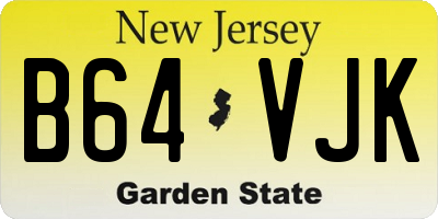 NJ license plate B64VJK
