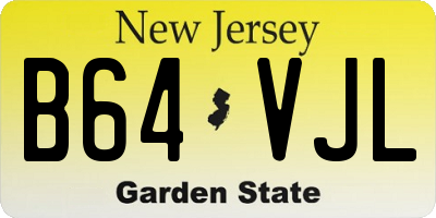 NJ license plate B64VJL