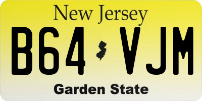 NJ license plate B64VJM