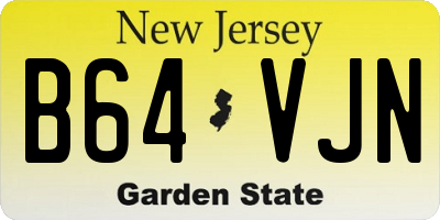 NJ license plate B64VJN