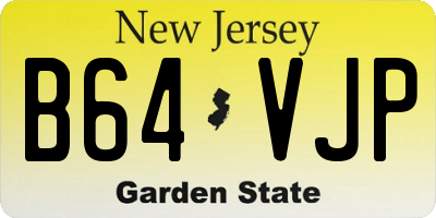 NJ license plate B64VJP