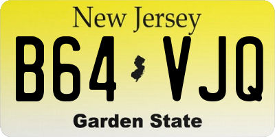 NJ license plate B64VJQ