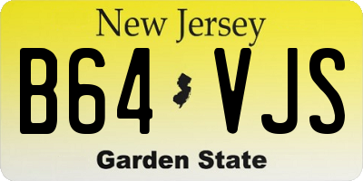 NJ license plate B64VJS