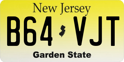 NJ license plate B64VJT
