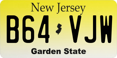 NJ license plate B64VJW