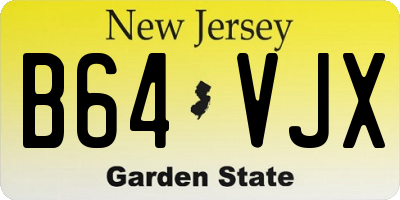 NJ license plate B64VJX