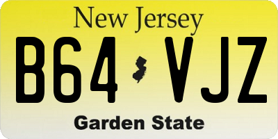 NJ license plate B64VJZ