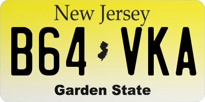 NJ license plate B64VKA