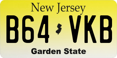 NJ license plate B64VKB