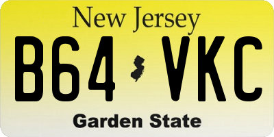 NJ license plate B64VKC