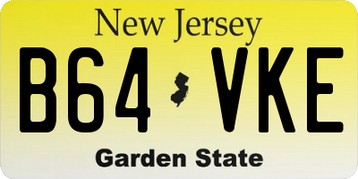 NJ license plate B64VKE