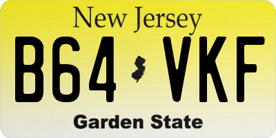 NJ license plate B64VKF