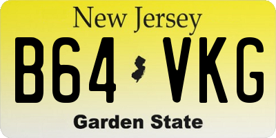 NJ license plate B64VKG