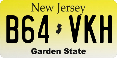 NJ license plate B64VKH