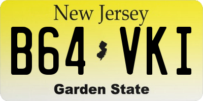 NJ license plate B64VKI