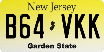 NJ license plate B64VKK