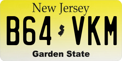 NJ license plate B64VKM