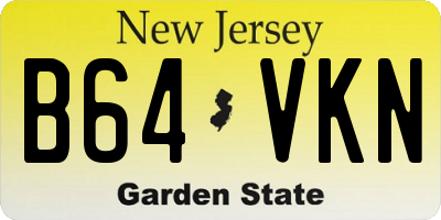 NJ license plate B64VKN