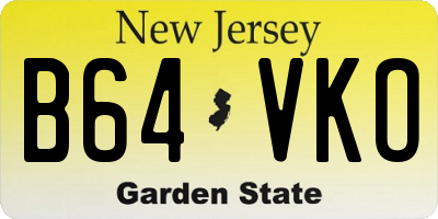 NJ license plate B64VKO