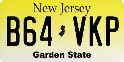 NJ license plate B64VKP