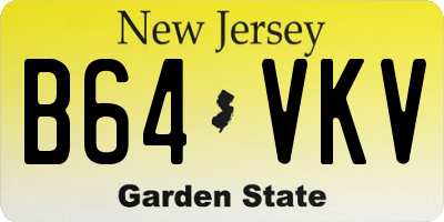 NJ license plate B64VKV