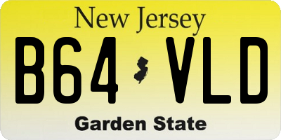 NJ license plate B64VLD